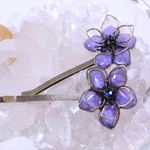 すみれ色のお花ヘアピン