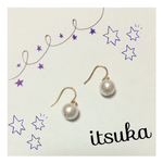 コットンパールのシンプルピアス