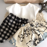 フレンチスリーブトップス&スカート&パンツ&ニット帽&ヘアアクセセット ＊メルちゃん ソランちゃんの服＊