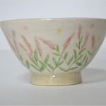 ラベンダーの花柄茶碗