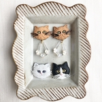 シュール猫のアクセサリー　ピアス　イヤリング　アンティーク　レトロ　レア