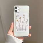 little flower gold iPhoneケース　iPhone11　iPhoneXR iPhoneXs iPhone8 iPhone11pro iPhone12 iPhone12pro