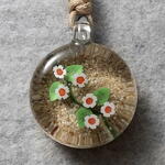 【ご予約済み商品】平玉・ヘクソカズラ(試作品) とんぼ玉 ガラス ネックレス No1878