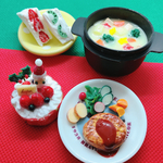 ミニチュアクリスマス　ハンバーグプレートケーキ　シチュー　フルーツサンドセット