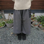 小花柄のワイドパンツ　着物リメイク　　