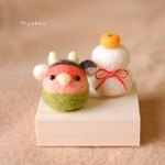 【受注製作】丑年コザクラインコのお正月飾り
