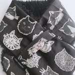 ◆matibari◆プードルファーマフラー◆にゃんこ柄◆黒ファー◆ねこ猫