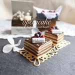 【ミニチュア】Valentine♡opéracake♩ベリーフルーツ添え♡ゴールドプレートセット♩