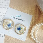 訳あり☆かすみ草プレートピアス/イヤリング
