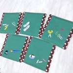 (S様ご予約品)文房具刺繍のコースター