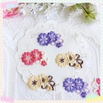 【2枚】花 刺繍 アップリケ モチーフ ケミカルレース 手芸 黄色