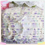 【1m】綿 マカロン リボン  手芸 素材 幻い 紫 パープル×ライトブルー