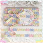 【1m】お花柄 ひな菊 デイシー マーガレット レースリボン  ケミカルリボン マカロン色 手芸 素材 幻い カラフル