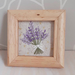 刺繍フレーム💐ラベンダーの花束　お花の刺繍　壁飾り インテリア雑貨