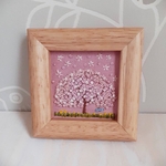刺繍フレーム🌸桜の樹②　お花の刺繍　壁飾り インテリア雑貨