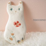 花コサージュねこ＊ブローチ