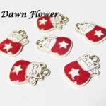 【D-0199】8pcs　まねき猫　18×13mm　レッド　チャーム