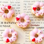 ストロベリーくまドーナツ【観賞用・片耳ピアス・片耳イヤリング】