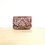 ラミネートの小さなお財布☆Damask(ダークレッド)