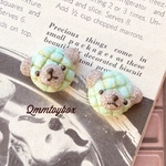 チョコミント・テディベアメロンパン【ピアス/イヤリング】