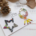 栞イヤーカフ　ラベンダー畑の暮れに