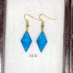 4月26日1回目再入荷✩.*˚海 深海 ひし形  両耳ピアス 