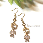 2点限定☆300円☆ジルコニアクマさんチャームのピアス/イヤリング
