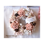 【受注製作】＊Mini couronne de couleur antique＊　アンティークピンクソーラーローズのミニリース　名入れ　誕生日　記念日　お祝い　お礼　結婚　ウェルカム　プレゼント