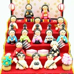 飾り台の側面の柄が選べる♪送料無料【お名前木札お作り致します】5段　１５人飾り♥お雛様（ケース付き）