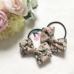 リバティのリボンヘアゴムsmall　チャイブ