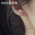 S925純銀製　ゴールド　ゆらゆら　スクエアミニピアス　G8843