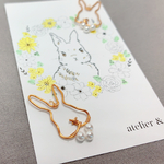 うさぎピアス　イヤリング　(再販) うさぎアクセサリー　たちみみ　Y鼻あり　ネザーランドドワーフ　ミニレッキス　ミニうさぎ　ホーランドロップ　うさぎ　うさぎイヤリング　うさぎチャーム　マスクチャーム