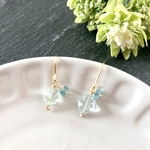 ワケアリsale・ダイヤ型アクアマリン＆ブルーアパタイト・ピアス　天然石