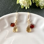ワケアリsale・ガーネット＆ビアクォーツ・ピアス　天然石