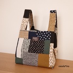 エコバック　コンビニサイズ　　* nordico design patchwork　col. navy