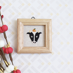 新作★刺繍ミニフレーム＊丑年🐮🍊