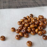 【200個/約7mm】【※商品説明必読】106 ナチュラル/シンプル/スペーサー/ウッドビーズ wsis106