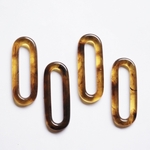 IMPORT【4個】アクリルリング＊アクリルチャーム＊アクリルパーツ＊べっ甲風