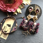 【セット販売】モフモフリボンタッセルイヤリングとアジアンコードブレスレット