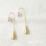 4pcs ワイヤーピアス シンプル マットゴールド