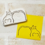 コーギーと食パンのメモはんこ