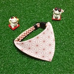 🌷バンダナ　猫首輪　【麻の葉模様  ピンク】🌷