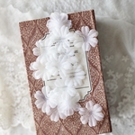 6枚セット オーガンジー フラワー 花 モチーフ 白 BK201252 ハンドメイド 手芸 素材 材料