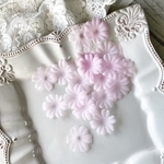 6枚セット オーガンジー フラワー 花 モチーフ ピンク BK201253 ハンドメイド 手芸 素材 材料