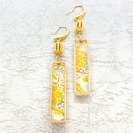 和紙木枠ピアス　【金桜】