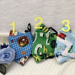 子ども☆Sサイズ☆イータック抗菌加工グレンゼ生地使用☆大臣風マスク☆コットン☆ポップ柄3色☆女性小さめ☆肌に優しい☆男の子