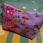 30cmファスナーぽーち30A☆USAコットン★きのこ🍄と丸⭕