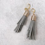 【グレー】leather tassel
