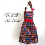 受注制作　キッズエプロン　130-150cm CHOCOLATE  ビターチョコ　選べるオプション