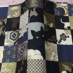 ブックカバー*文庫本*文庫* 和柄*黒猫シルエット（黒）
